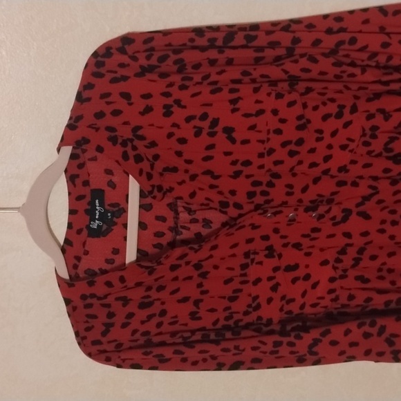 Lily Morgan red blouse with 3/4 sleeves - Picture 6 of 11